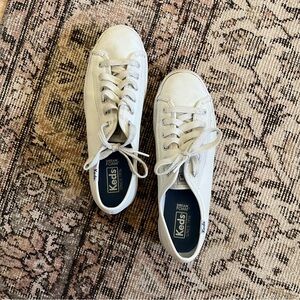 KEDS- White Leather Platform Sneakers